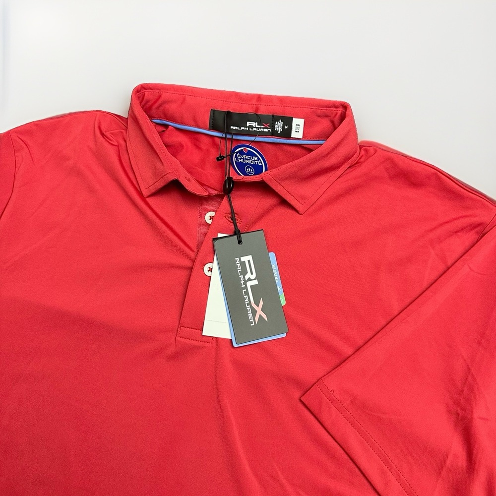 NWT Ralph Lauren RLX Golf Performance Polo Shirt Spring Red Mens M Wicking 5/15